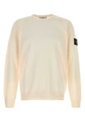 Stone Island Virgin Wool Crew-Neck Sweater — Ivory