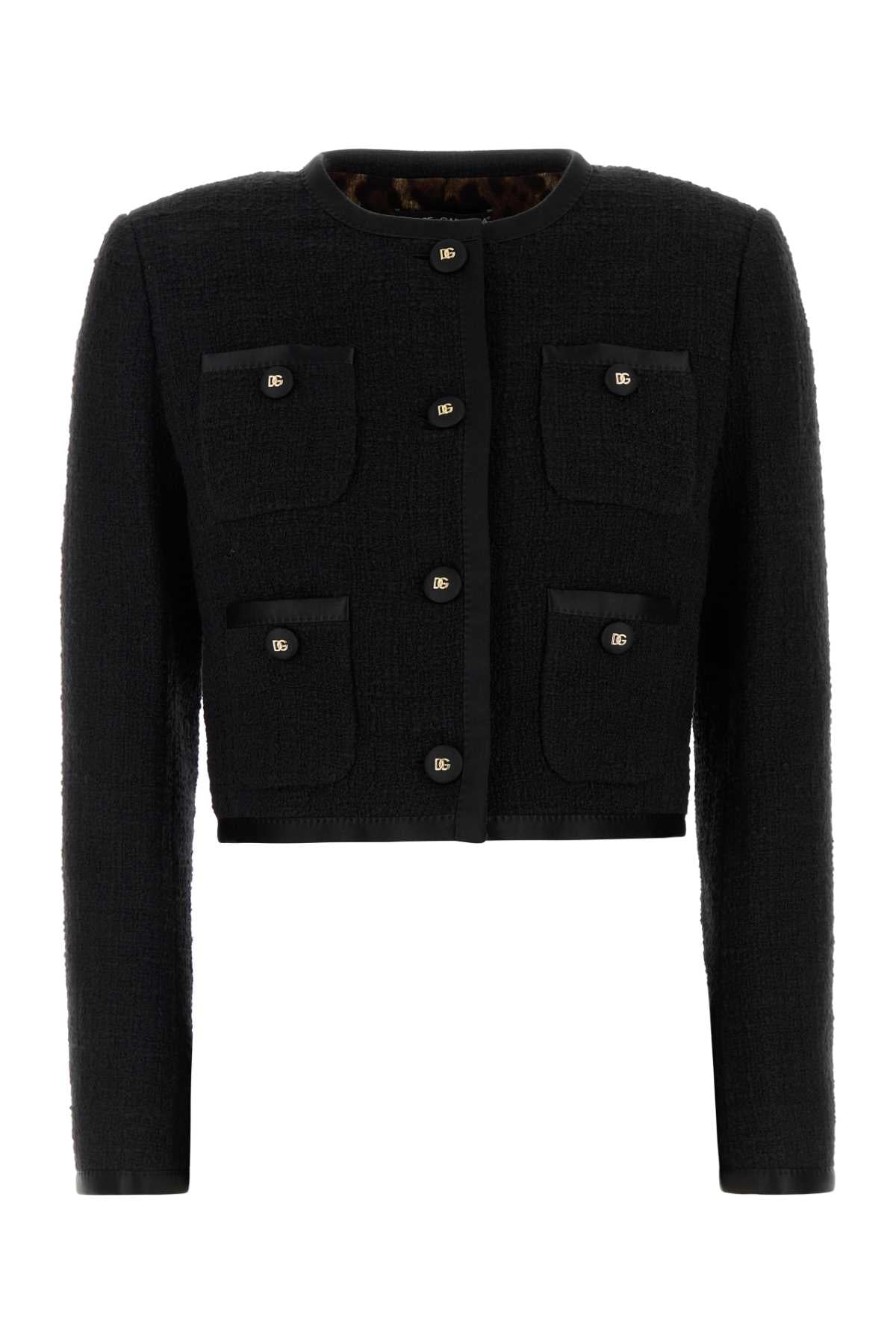Dolce & Gabbana Boucle Blazer — Black