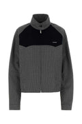 Miu Miu Color-Blocked Cotton Jacket — Gray