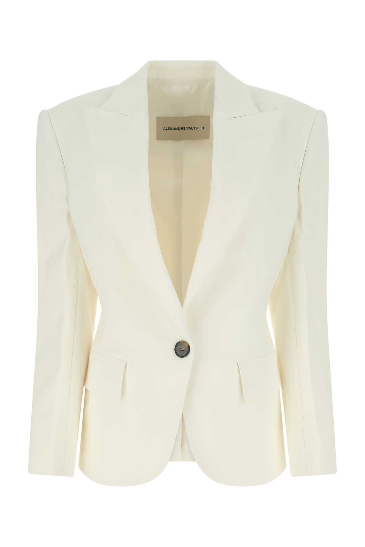 Alexandre Vauthier Stretch Viscose Blend Blazer — White