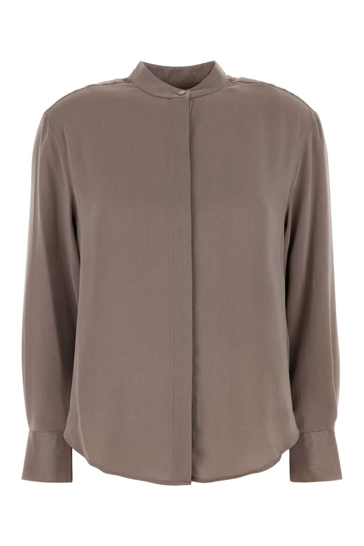 Calvin Klein Satin Shirt — Brown