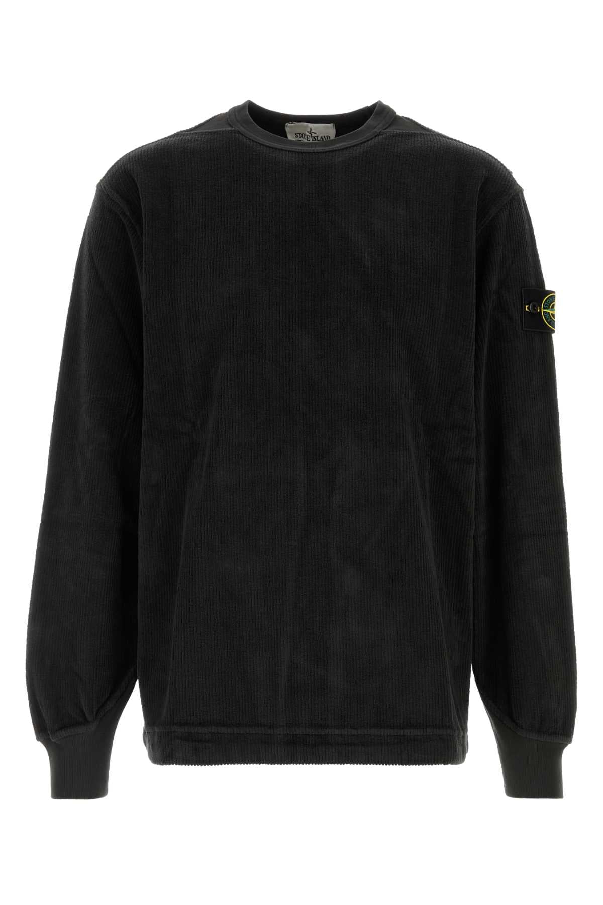 Stone Island Ribbed Cotton Sweater — Gray