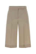 Max Mara Virgin Wool Blend Bermuda Shorts — Beige