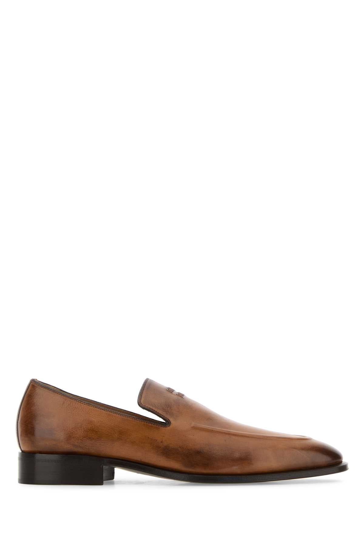 Miu Miu Vitello Leather Loafer — Brown