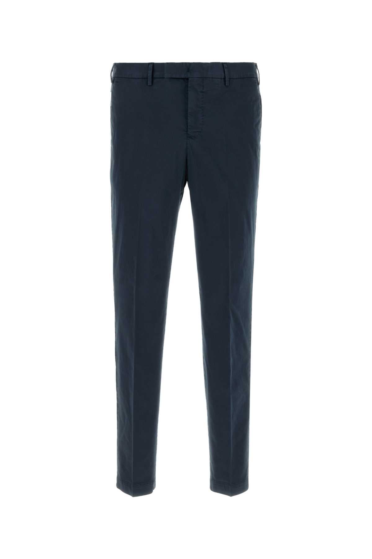 Pt Torino Cotton-Elastane Trousers — Navy