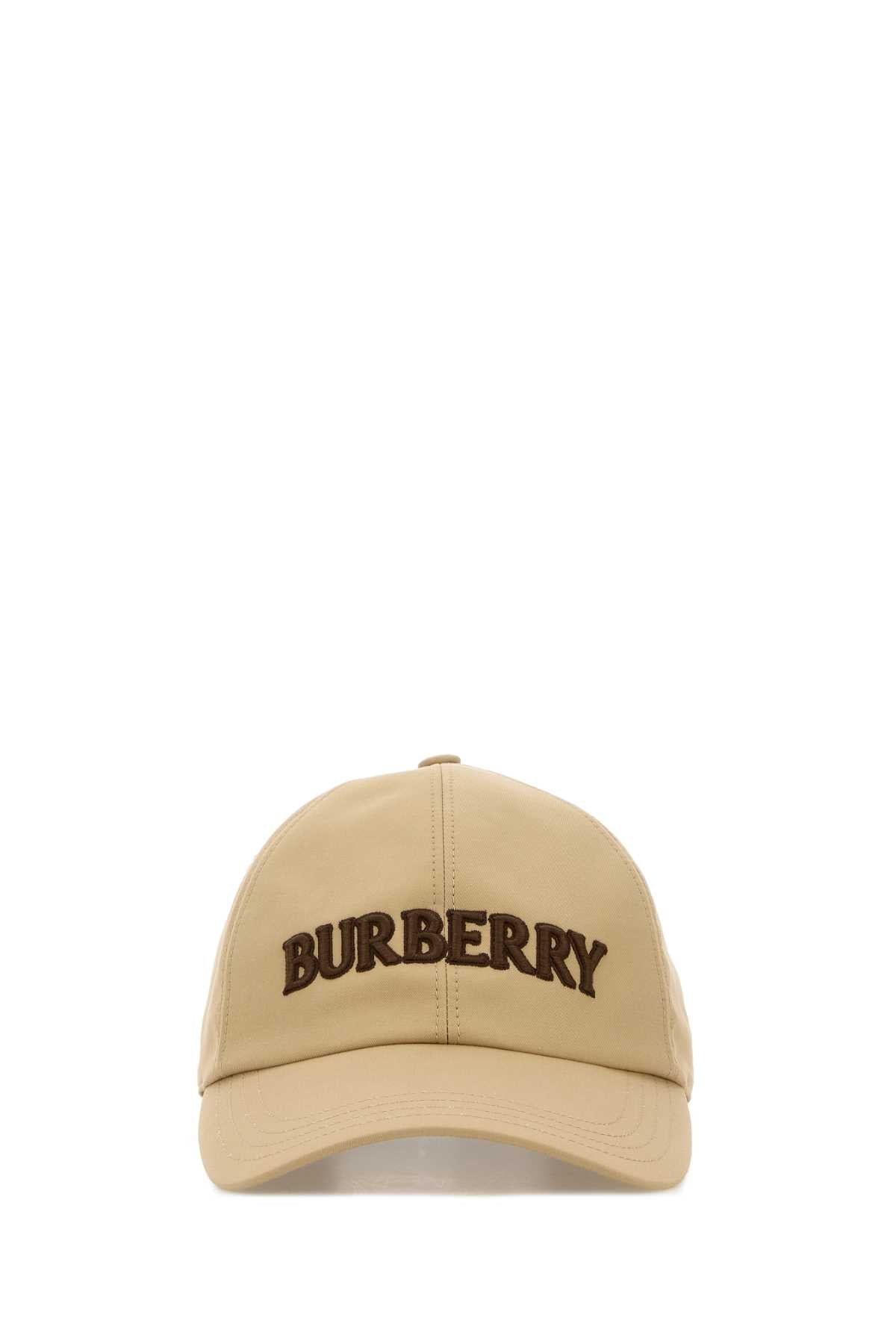 Burberry A:MH Logo-Embroidered Cotton Gabardine Baseball Cap — Beige