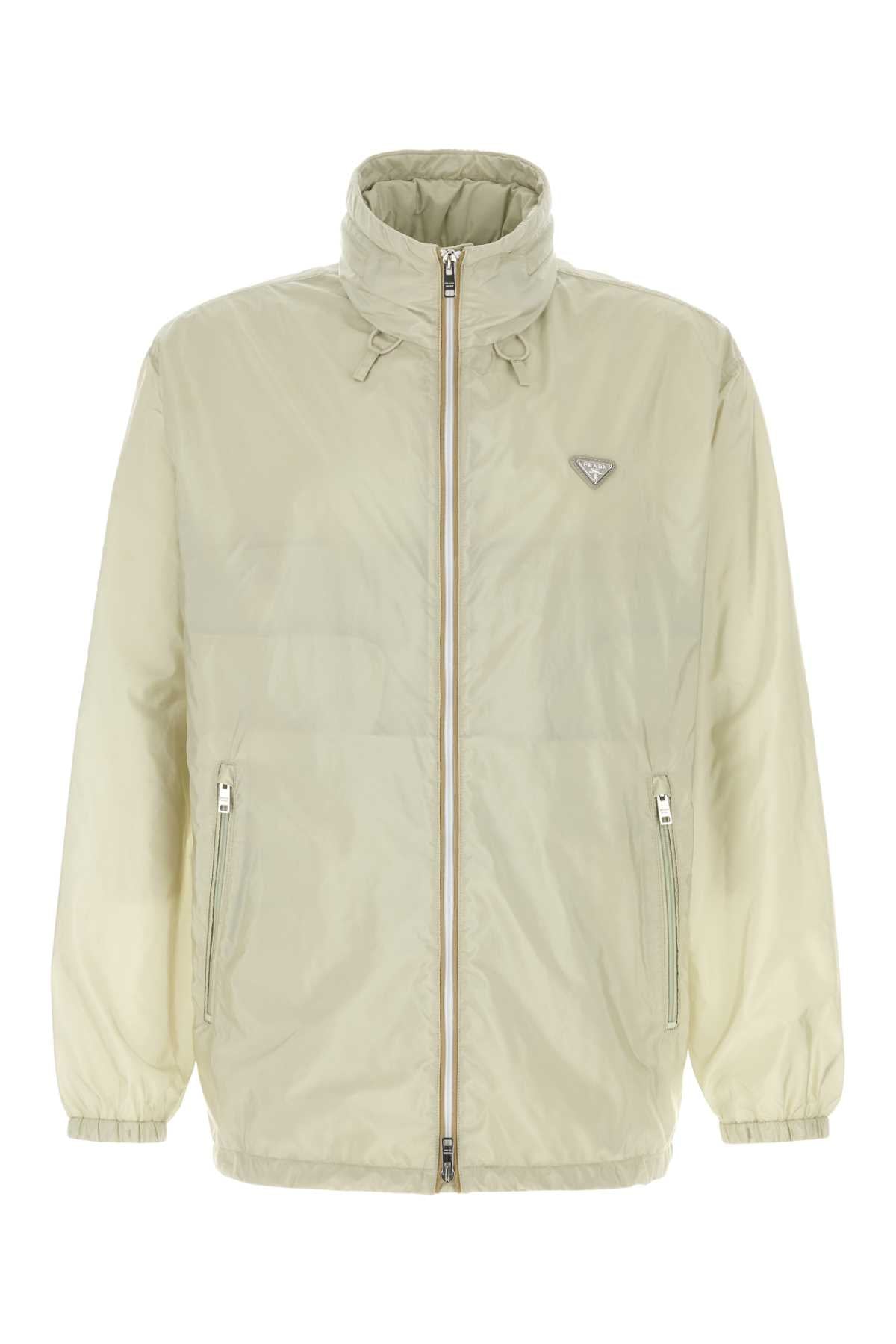 Prada Re-Nylon Windbreaker Jacket — Beige