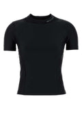 T By Alexander Wang Stretch Nylon Rashguard T-Shirt — Black