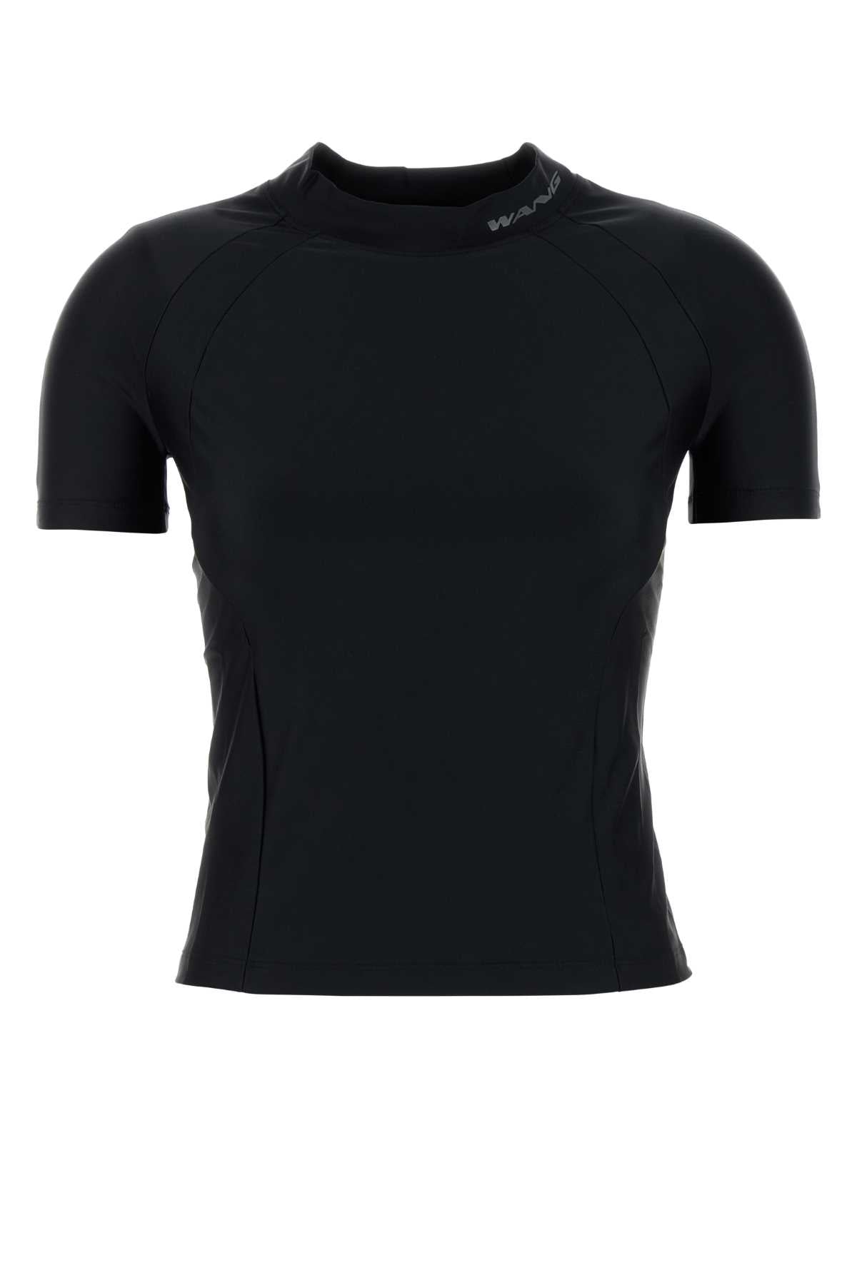 T By Alexander Wang Stretch Nylon Rashguard T-Shirt — Black