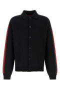 Gucci Wool Blend with Web Stripes Cardigan — Black