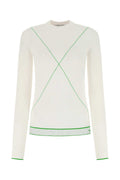 Bottega Veneta Viscose-blend with contrast stitching Sweater — White