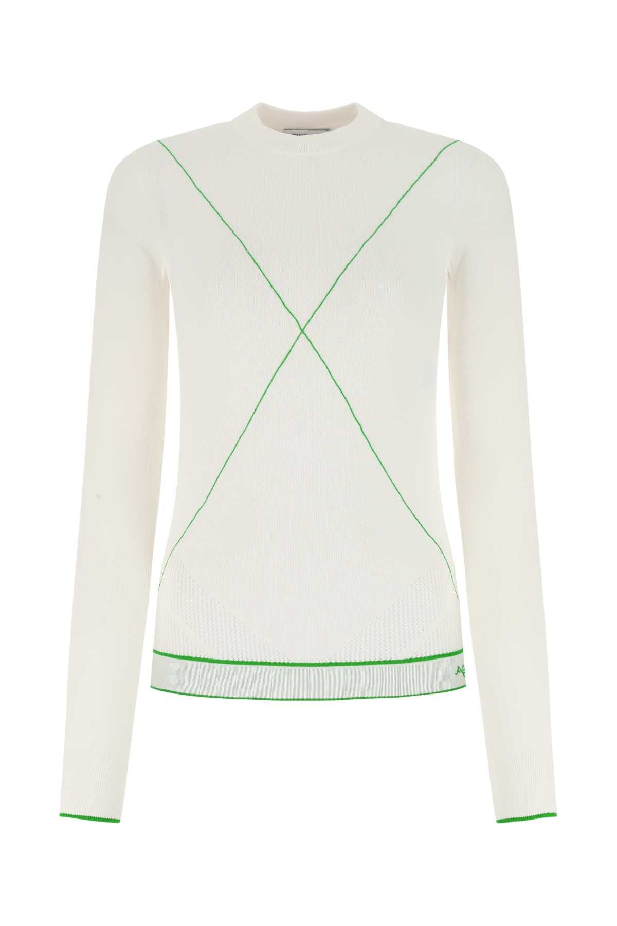 Bottega Veneta Viscose-blend with contrast stitching Sweater — White