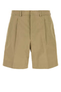 Prada Cotton Poplin Bermuda Shorts — Beige