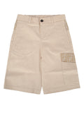 Fendi Kids Eavy Bermuda Shorts — Beige