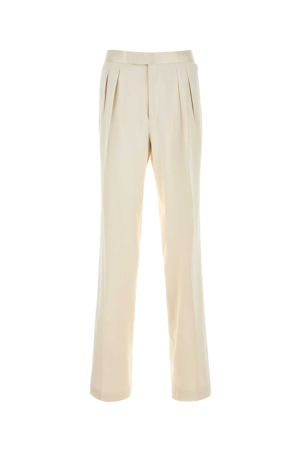 Tom Ford Silk Trousers — Ivory