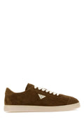 Prada Suede Low-Top Sneaker — Brown