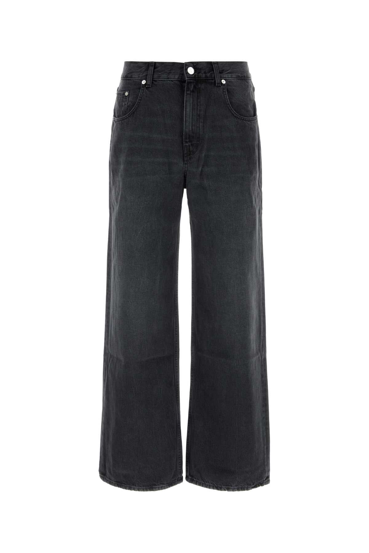 Sefr Black Denim Wide-Leg Jeans — Black