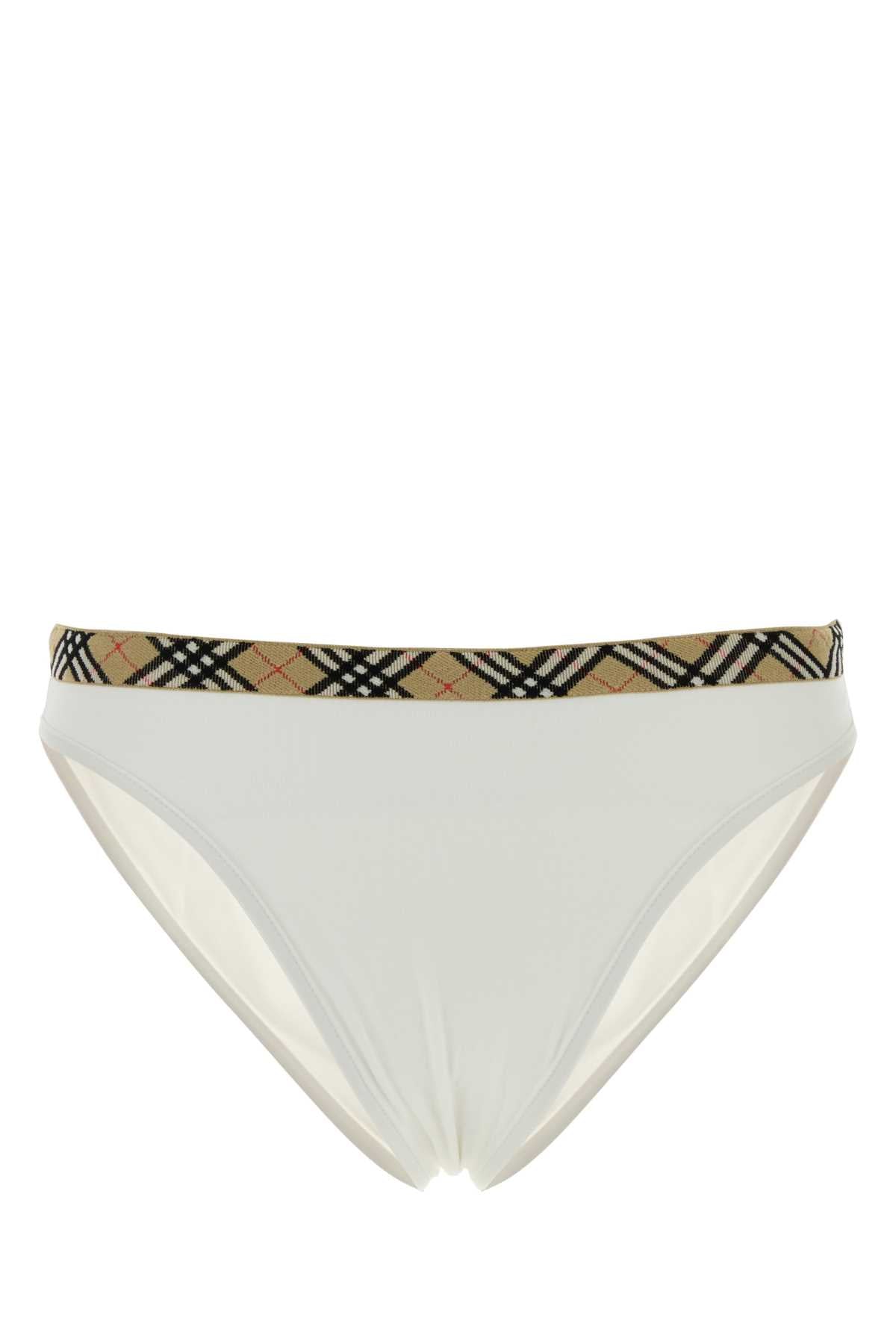 Burberry Stretch Nylon Bikini Bottom — White