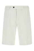 Pt Torino Stretch Corduroy Bermuda Shorts — White
