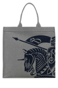 Burberry Embroidered Canvas Tote Bag — Gray