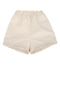 Moncler Jr Pleated Hem Shorts — Beige