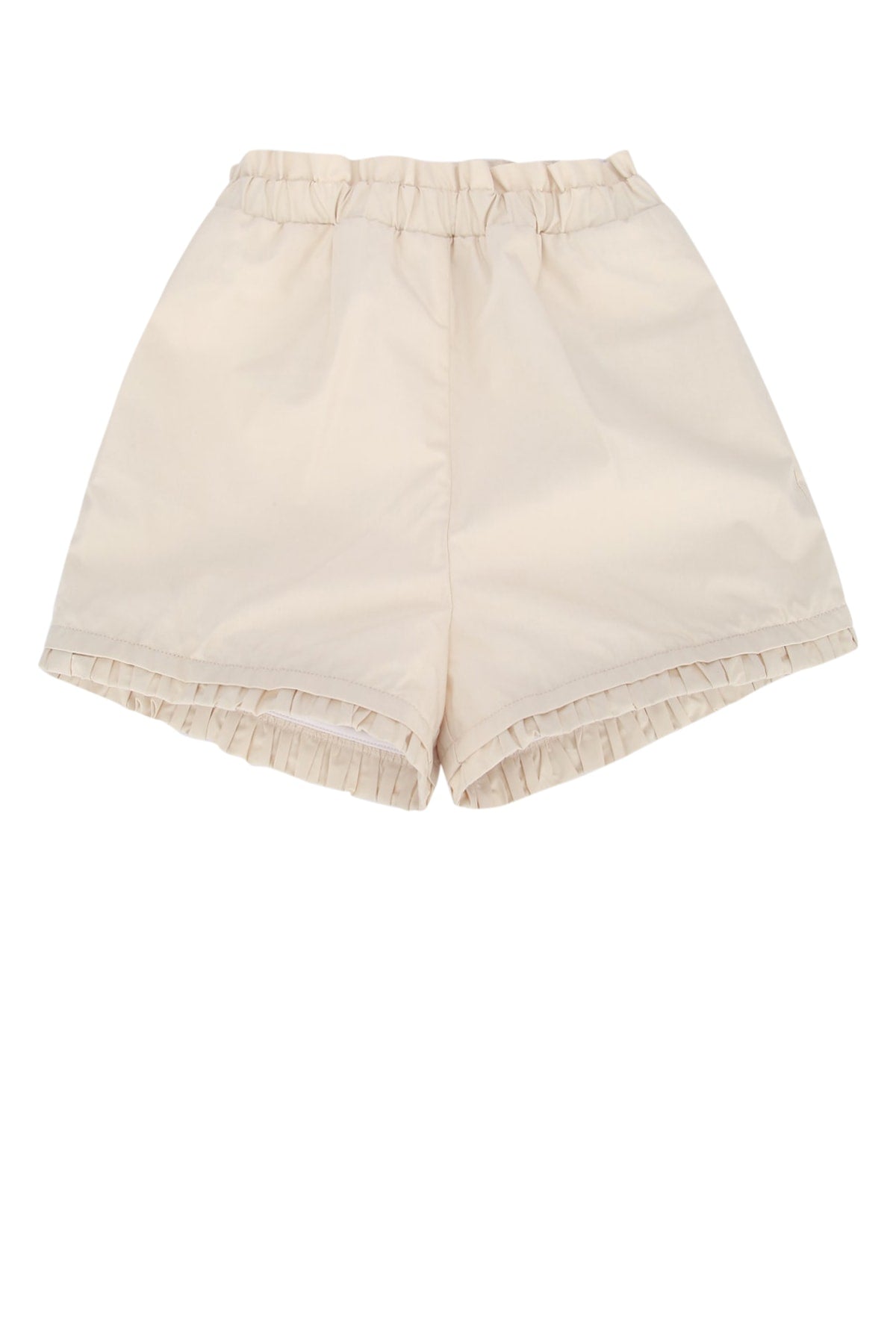 Moncler Jr Pleated Hem Shorts — Beige