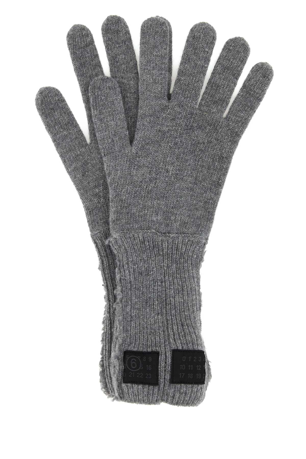 MM6 Maison Margiela Wool Blend Gloves — Gray
