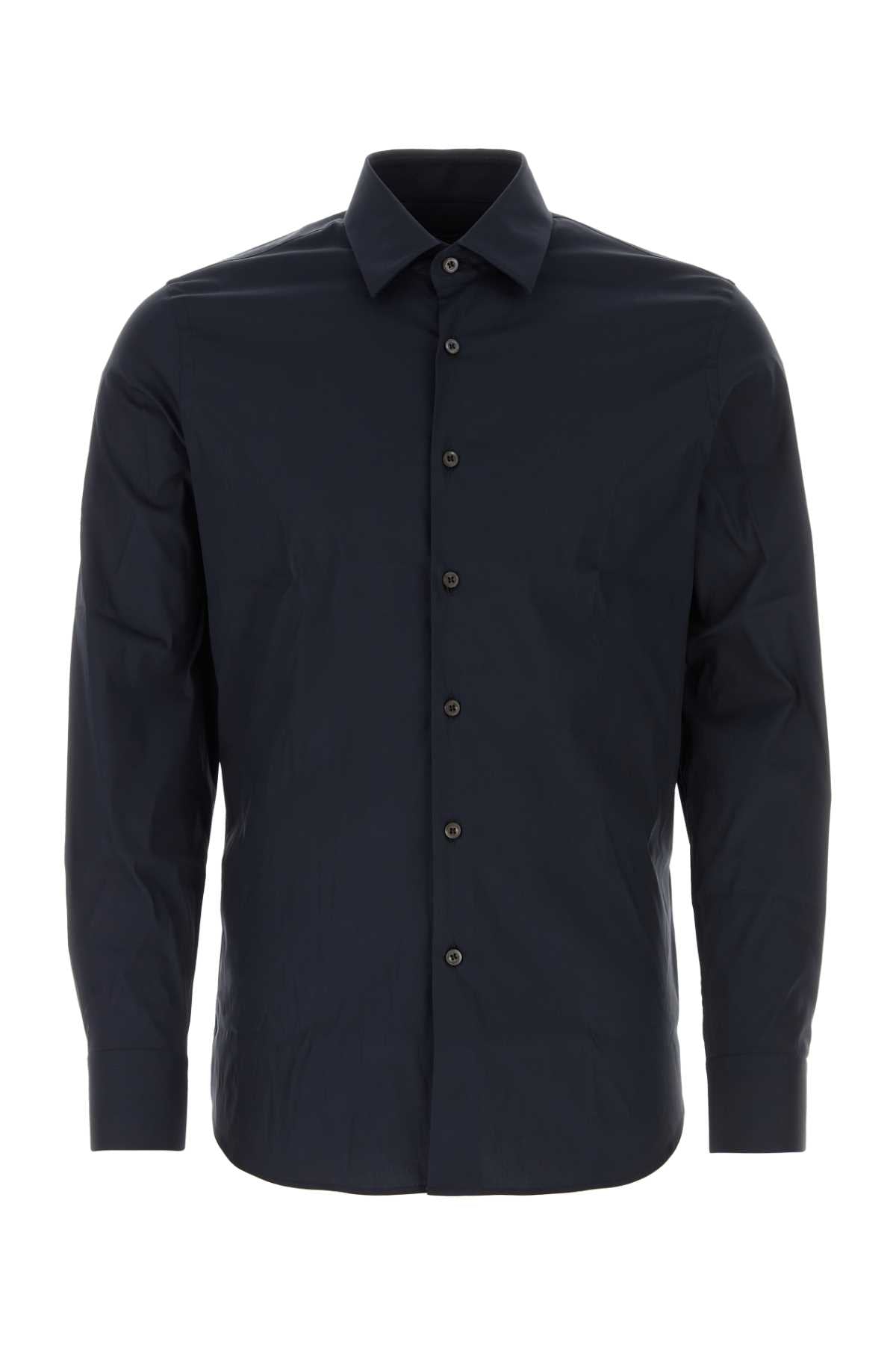 Prada Stretch Poplin Shirt — Blue