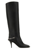 Stella McCartney Chain-Trimmed Leather Boot — Black