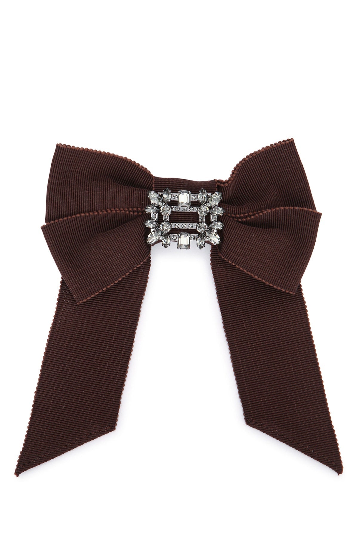 Roger Vivier Broche Hair Clip — Brown