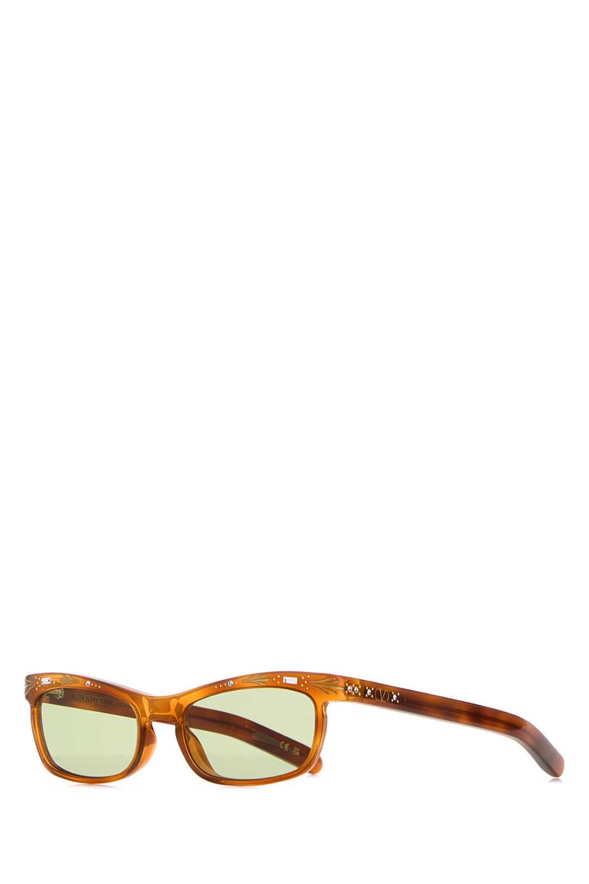 Valentino Garavani SUNGLASS Acetate Sunglasses — Brown