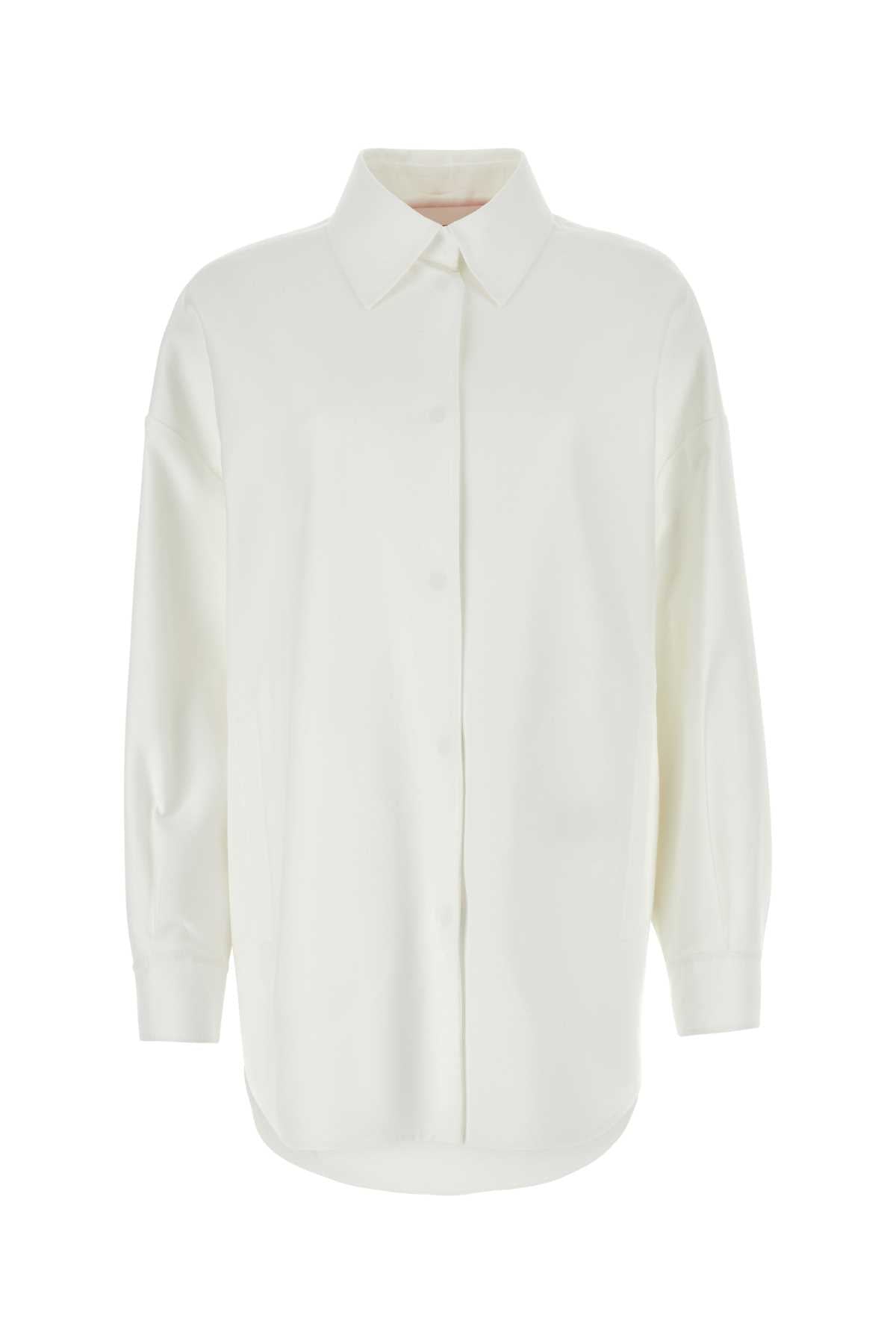 Valentino Garavani Cotton Blend Oversize Shirt — White