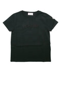 Moncler Jr Logo-Embroidered Cotton T-Shirt — Black