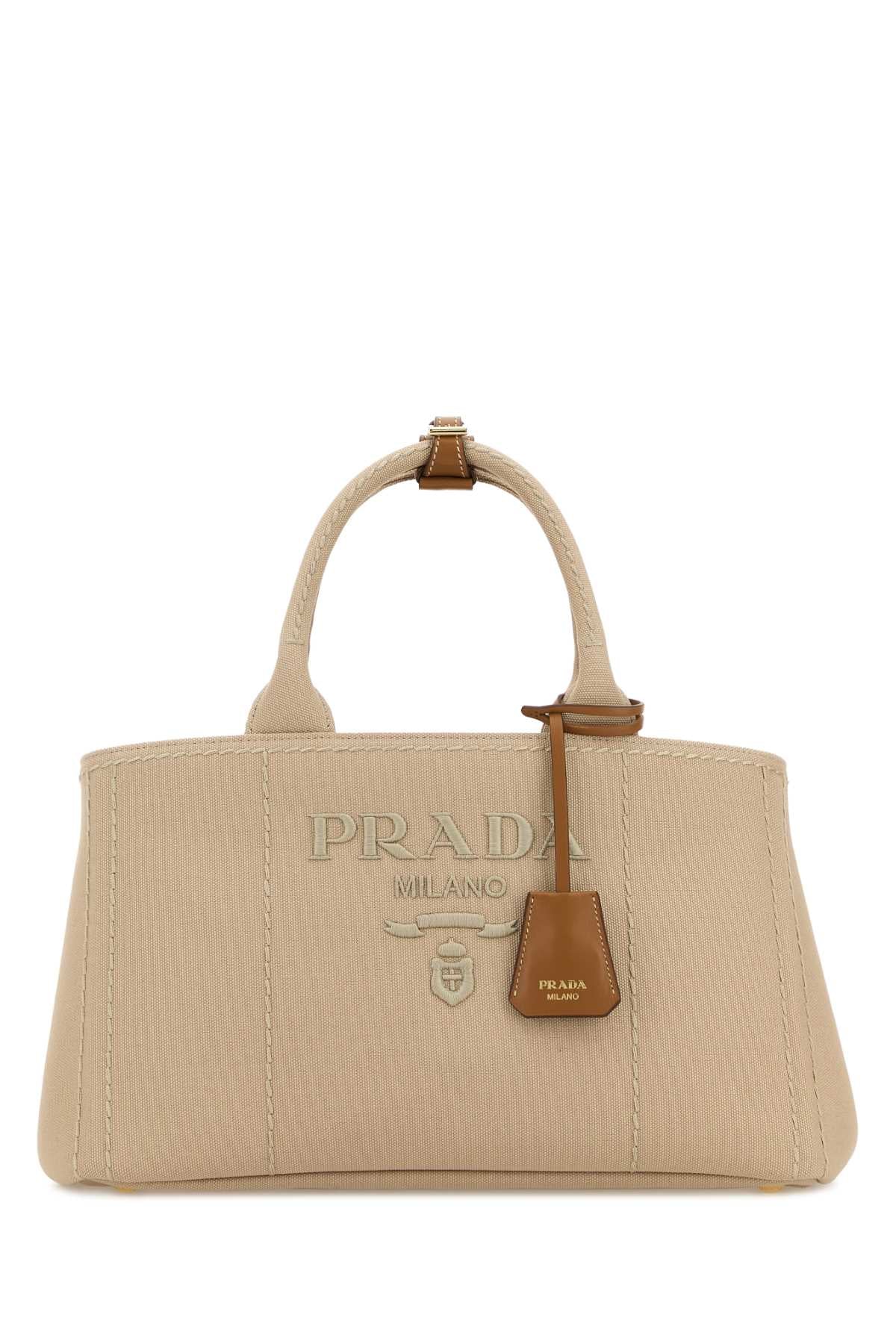 Prada Top Handle Bag — Beige