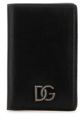 Dolce & Gabbana Leather Card Holder Card Holder Wallet — Black
