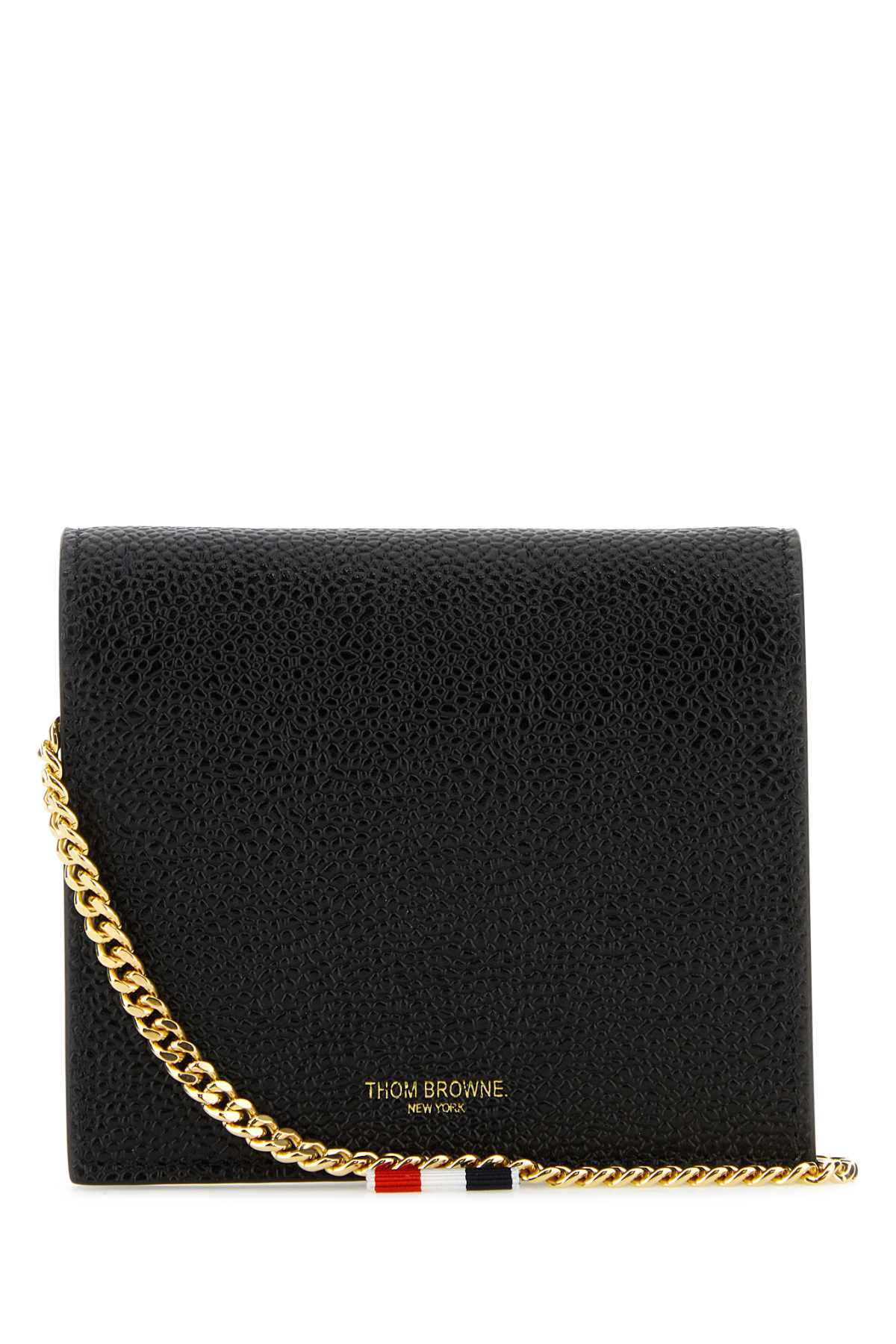 Thom Browne Grain Leather Card Case — Black