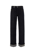 Burberry Rolled Dark Indigo Denim Jeans — Navy