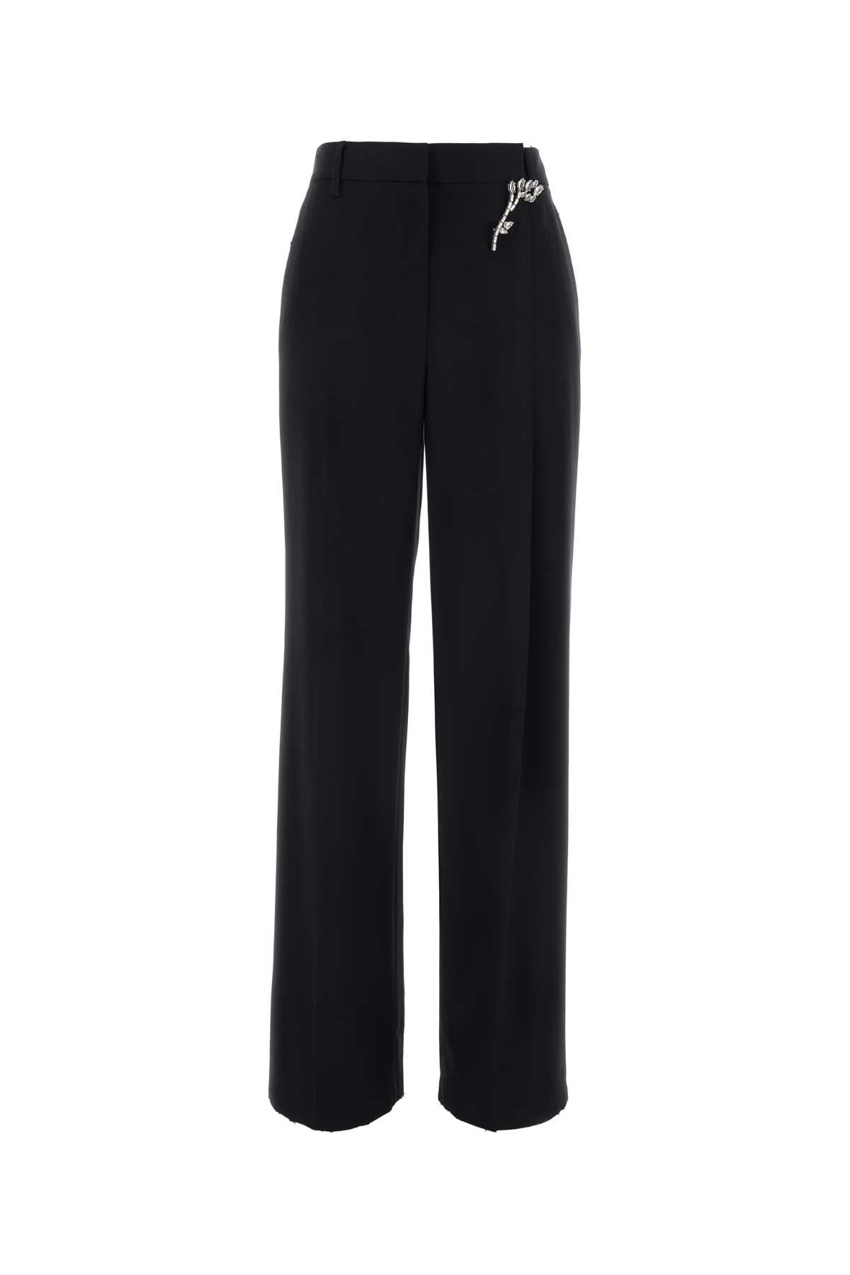 Prada Wool-Blend Gabardine Trousers — Black