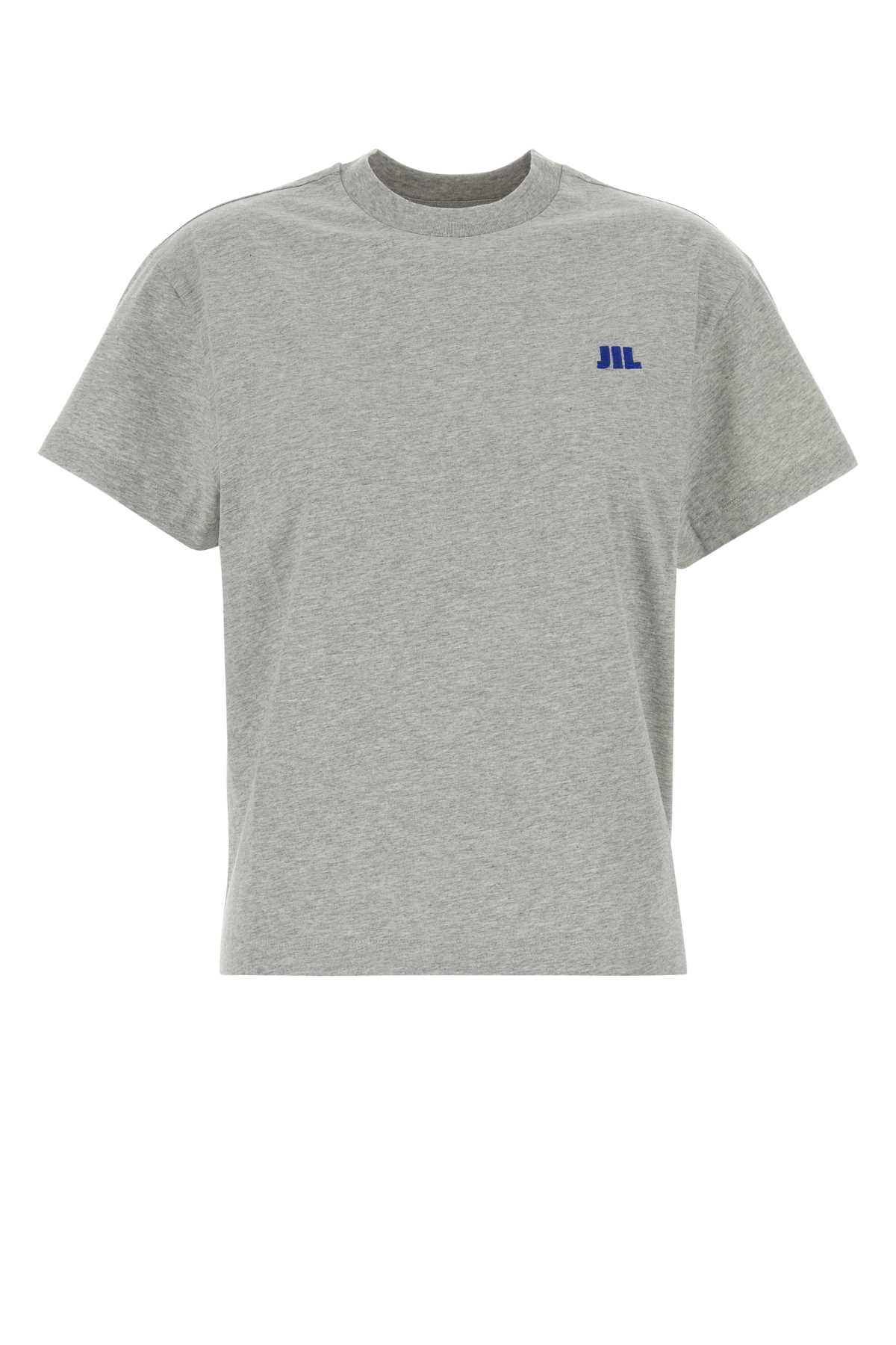 Jil Sander Logo-Embroidered Cotton T-shirt — Gray