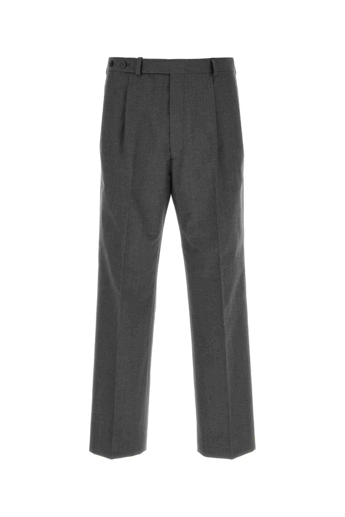 Prada Virgin Wool Blend Trousers — Gray