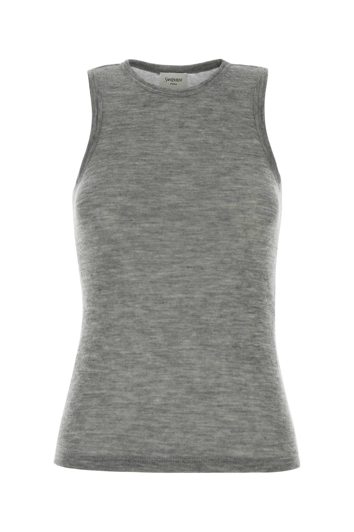 Saint Laurent Cashmere Tank Top — Gray