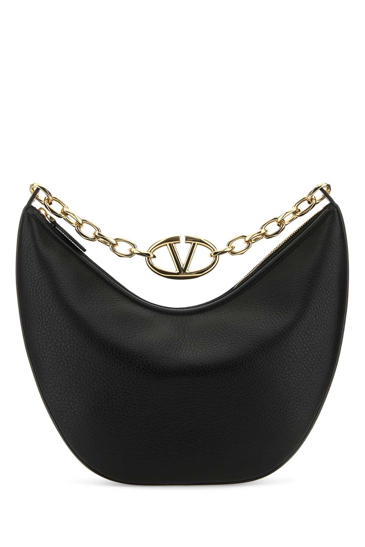 Valentino Garavani VLogo Chain Shoulder Bag — Black
