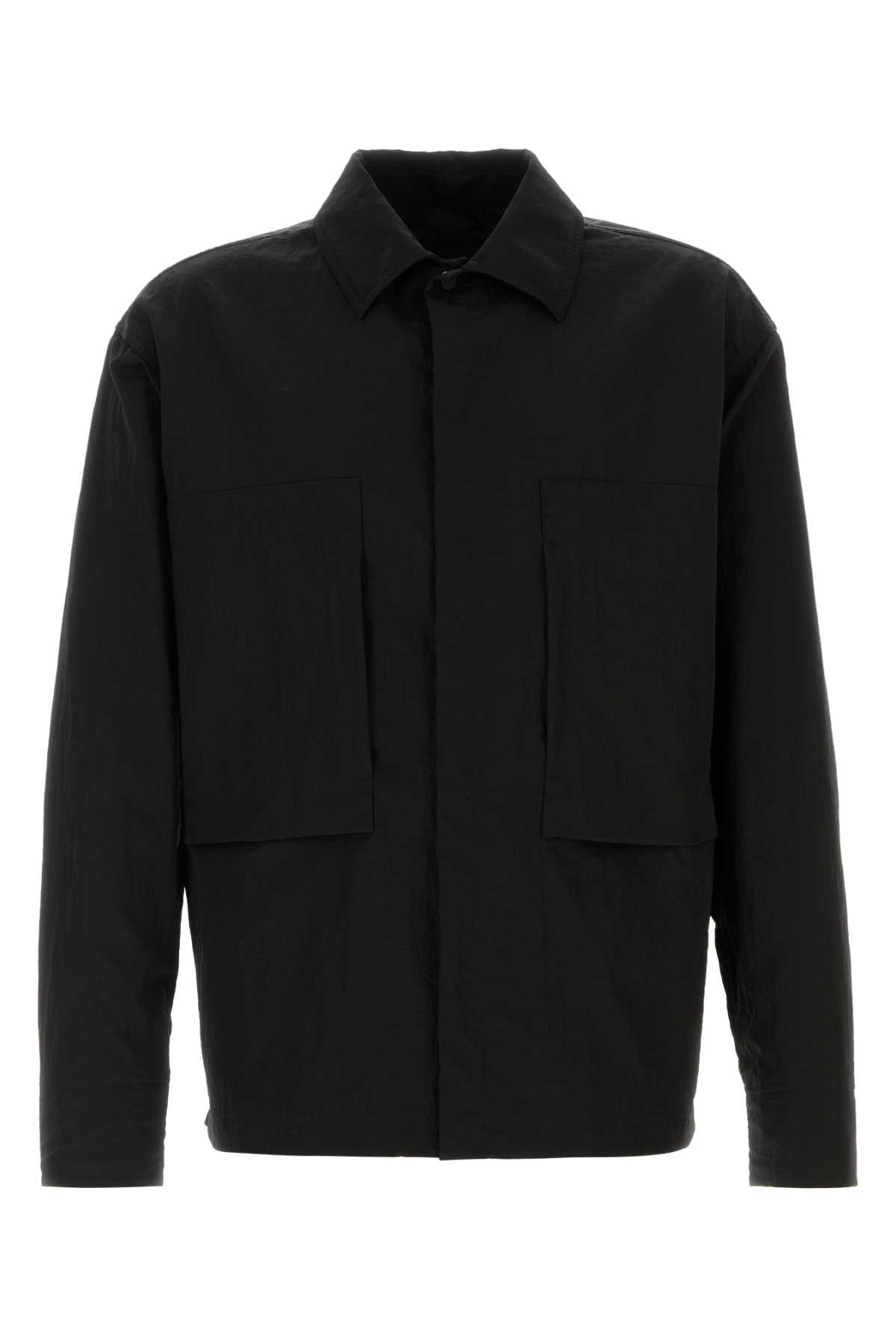 Herno Laminar Nylon Overshirt Jacket — Black