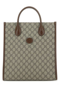 Gucci GG Supreme Canvas and Leather Tote Bag — Beige