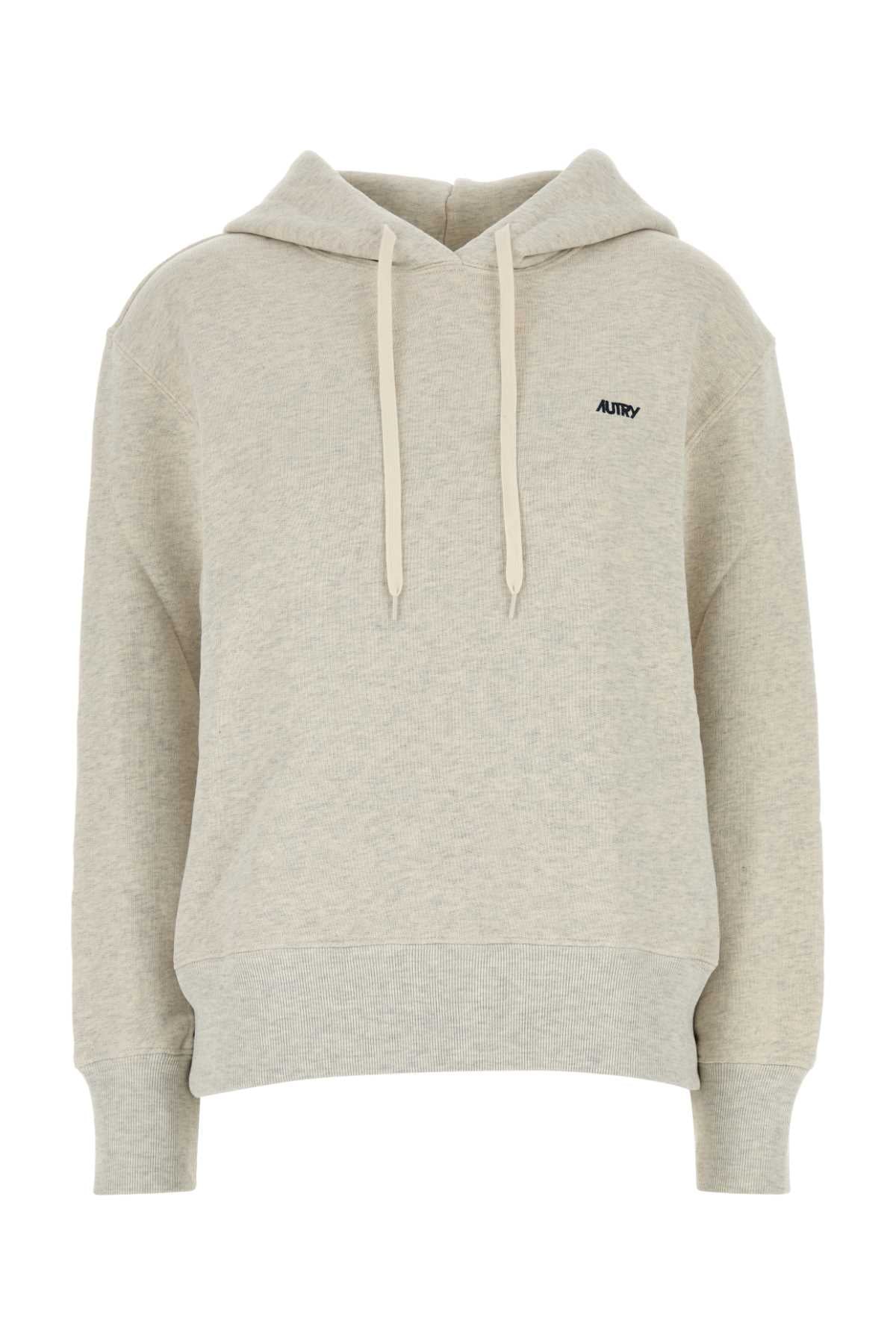 Autry Cotton Melange Hoodie — Gray