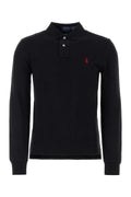 Polo Ralph Lauren Long-Sleeve Piquet Cotton Polo — Black