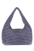 Kara Rhinestone-Embellished Shoulder Bag — Blue