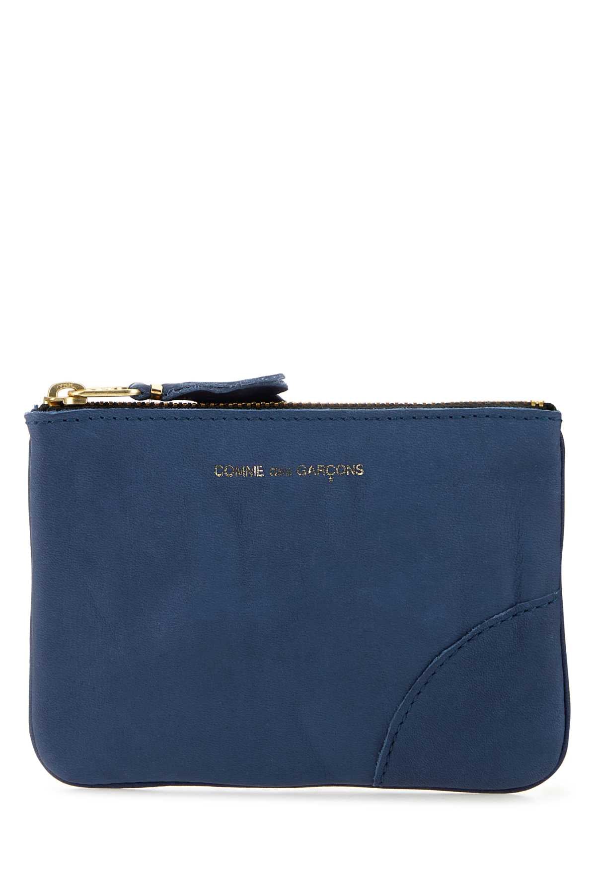 Comme des Garçons Leather Pouch Wallet — Navy