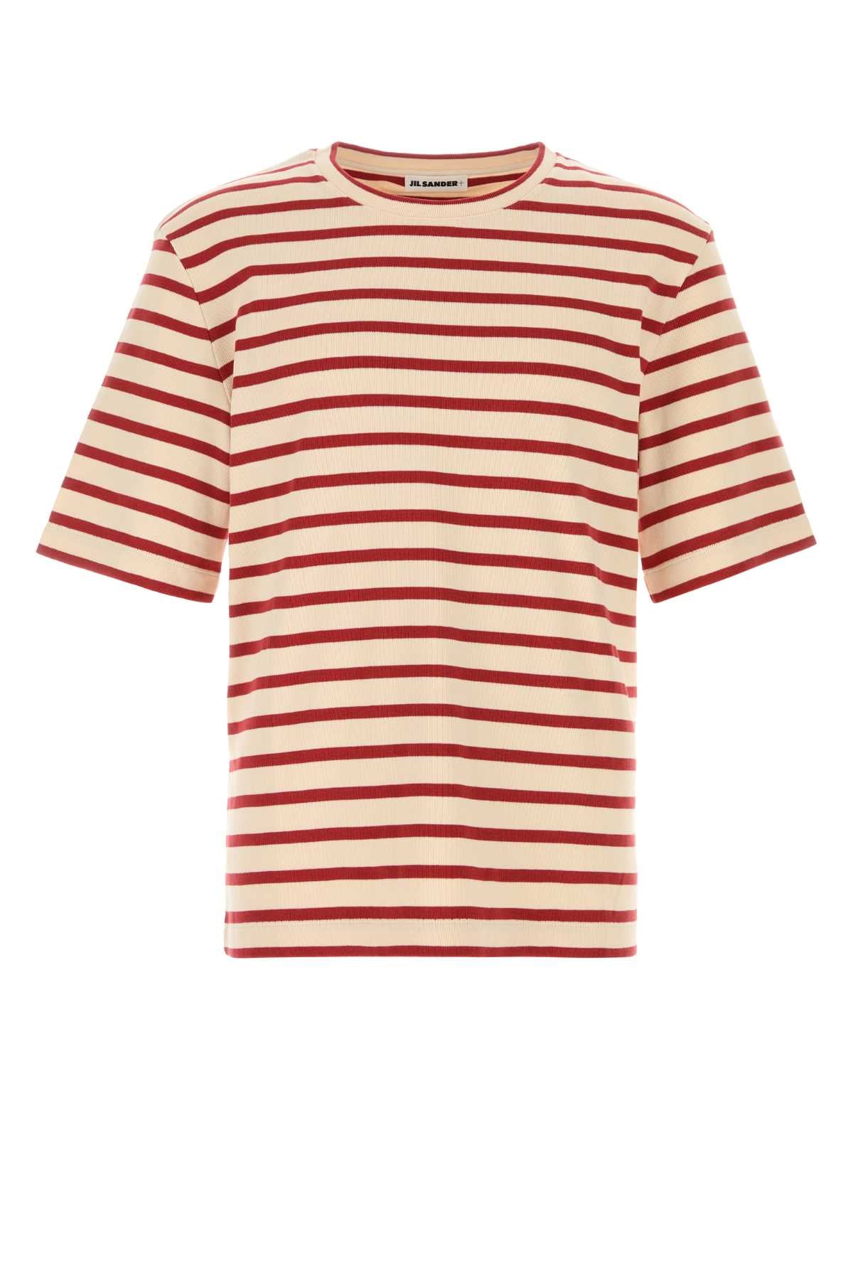 Jil Sander Striped Cotton T-Shirt — Red