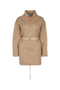 Prada Cotton-Linen Utility Dress — Beige